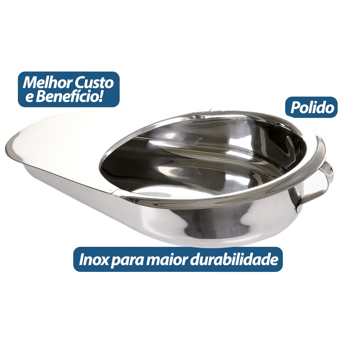 Comadre Inox Tipo Pá Capacidade 3,5l Fami 40x30cm