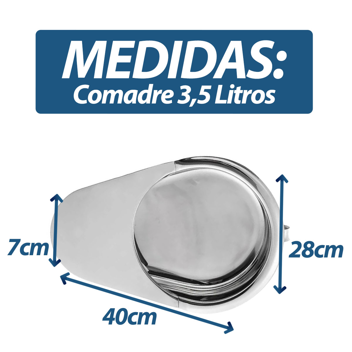 Comadre Inox Tipo Pá Capacidade 3,5l Fami 40x30cm