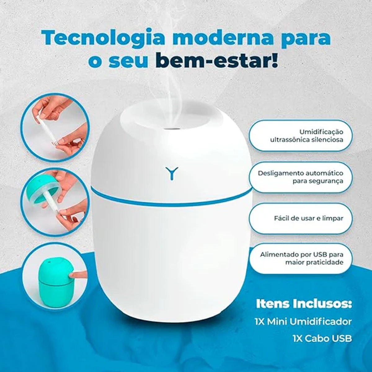 Umidificador de Ar Colorful Egg 220ML
