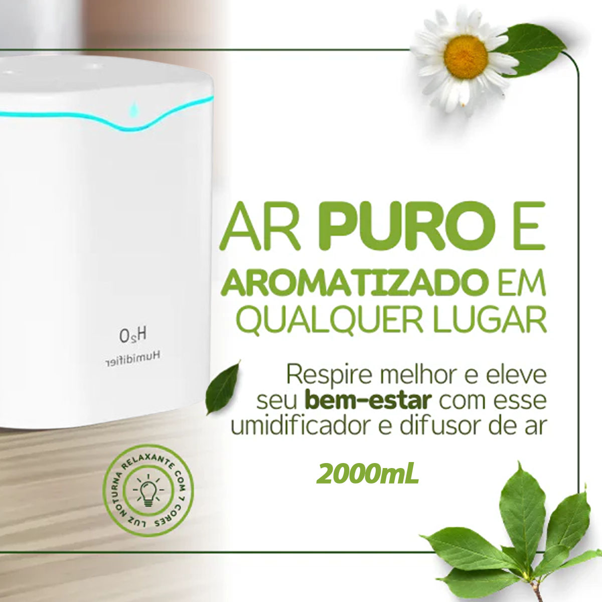 Umidificador de Ar H20 2000ML