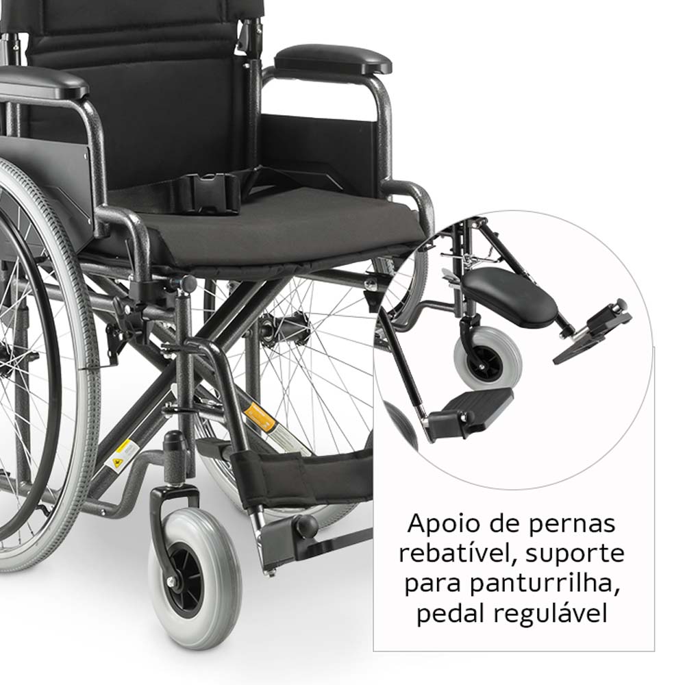 Suporte de Pernas com Ajuste de Altura Cadeira de Rodas Par D400 Dellamed