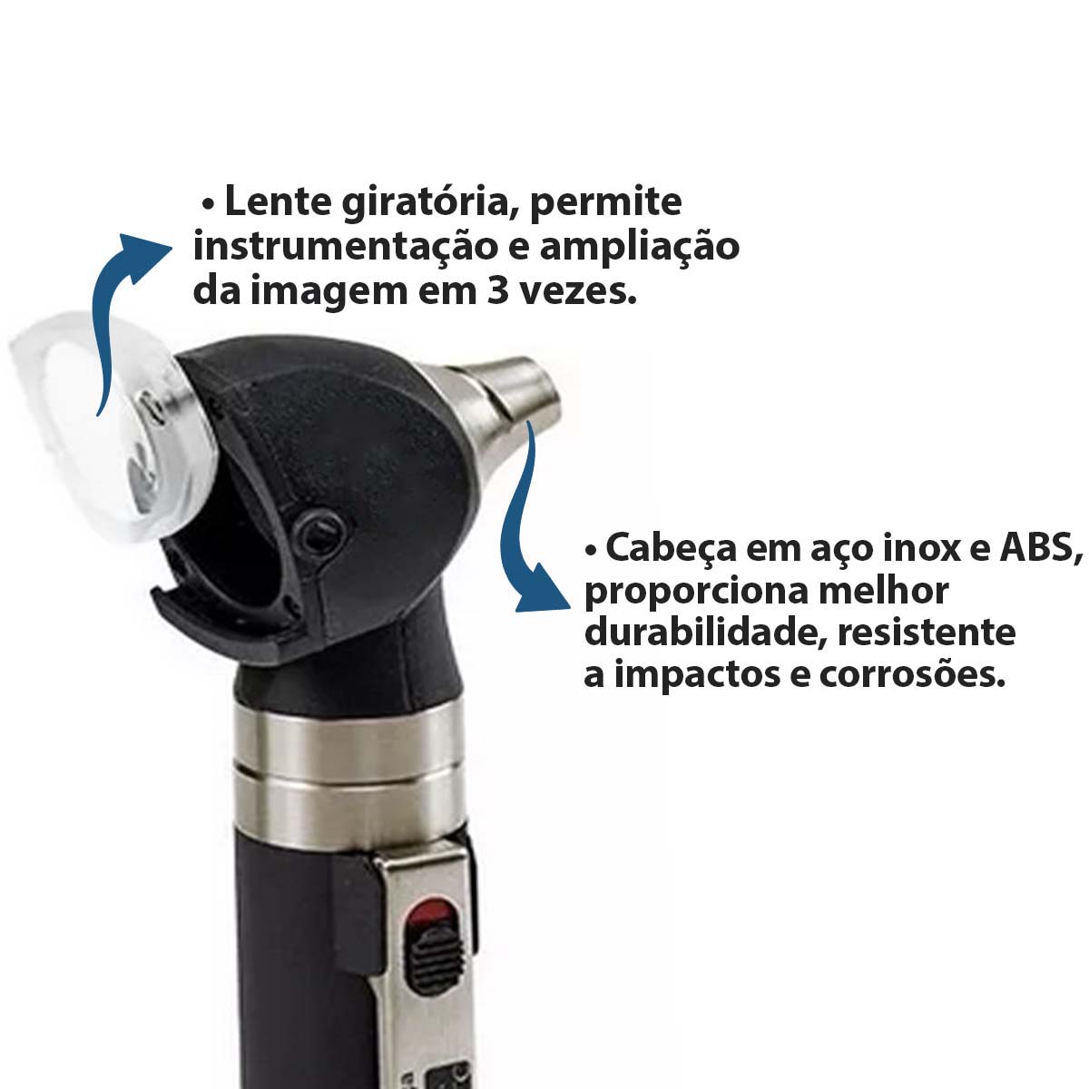 Otoscópio Omni Led Macrosul MD com Estojo Macio Verde 