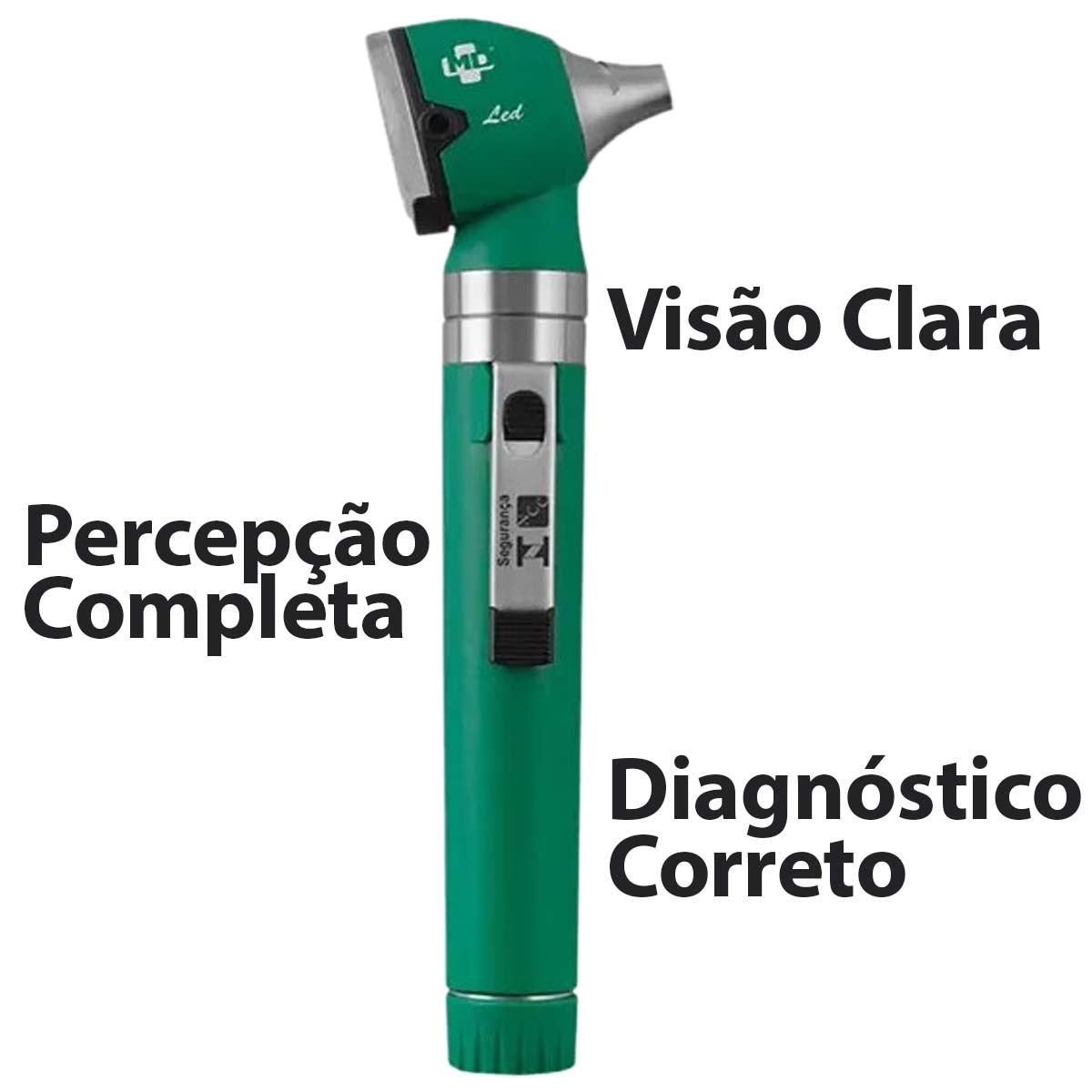 Otoscópio Omni Led Macrosul MD com Estojo Macio Verde 