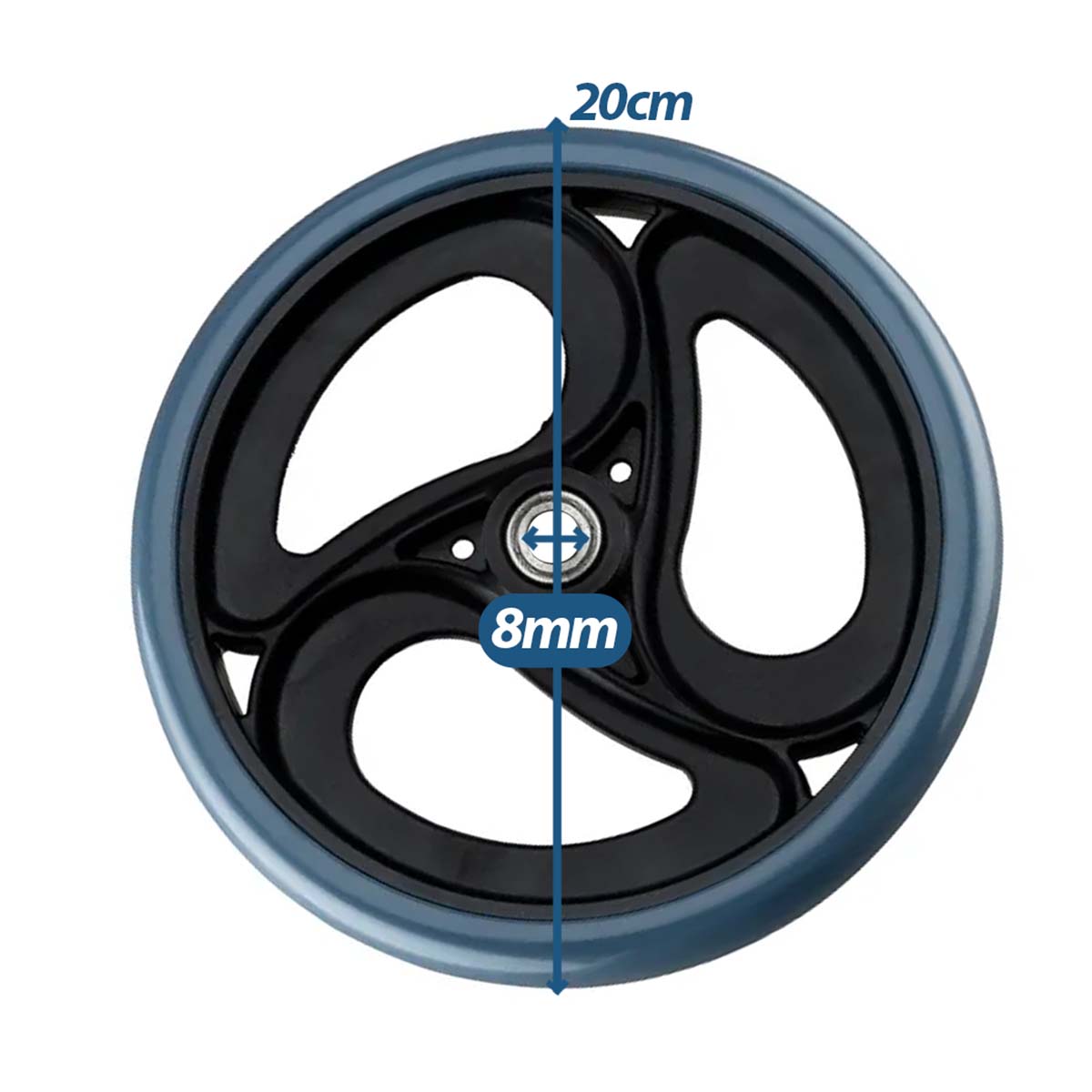 Roda Traseira 8mm Compatível com Andador D12