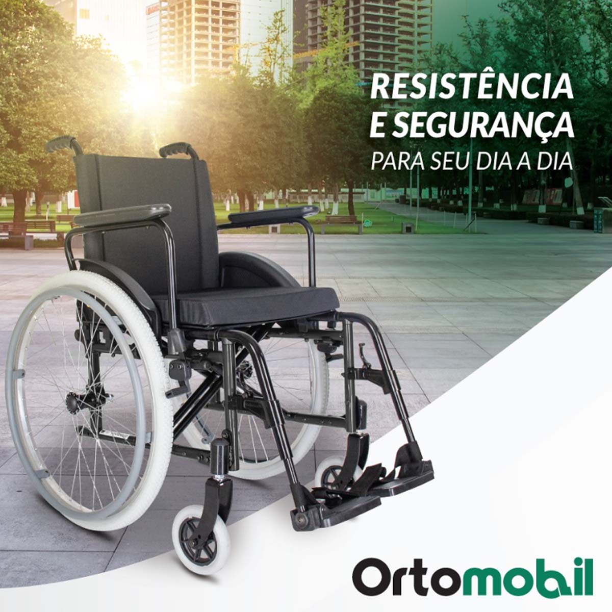 Cadeira de Rodas Dobrável Alumínio MA3E L40 P40 A 40 Ortomobil 002