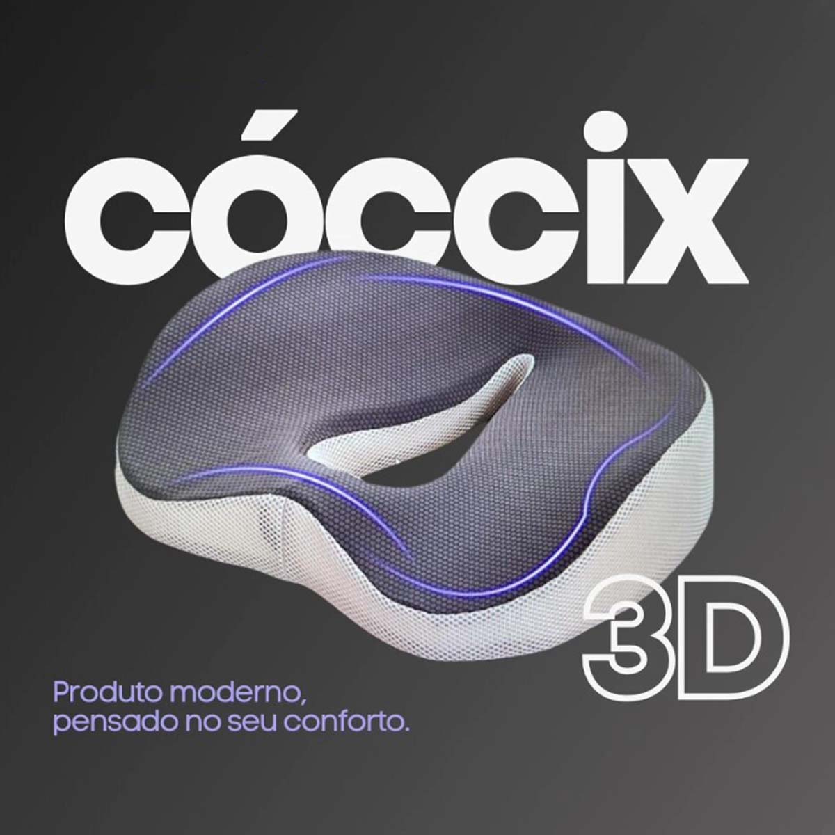Almofada Anatômica Coccix Modelo 3D Ortopédico Supermedy