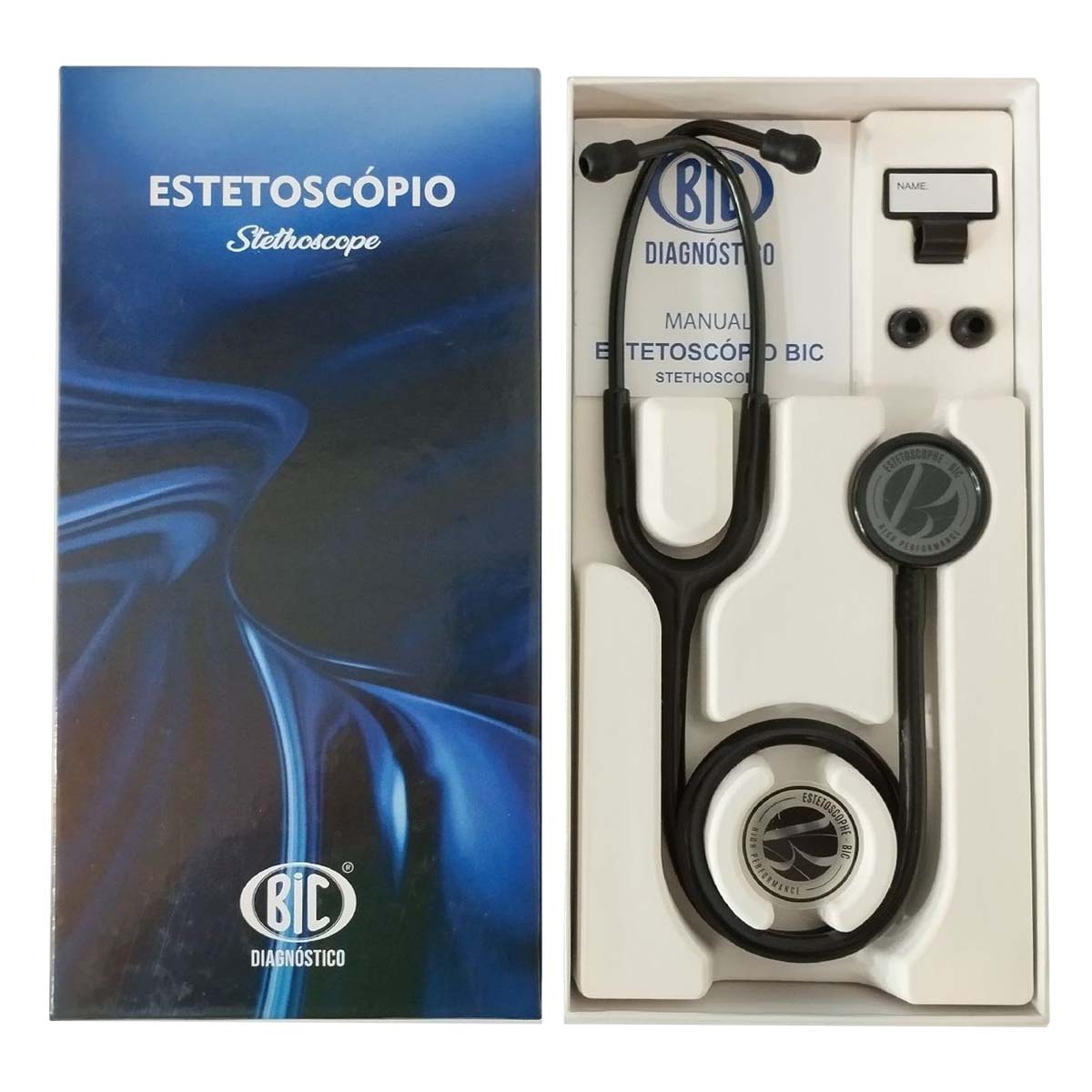 Estetoscópio BIC Eternity III Duplo Malbec Grafite Adulto e Pediátrico