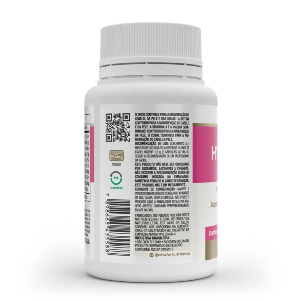Hyaluronic Hair 60 Cápsulas 500mg Vitafor