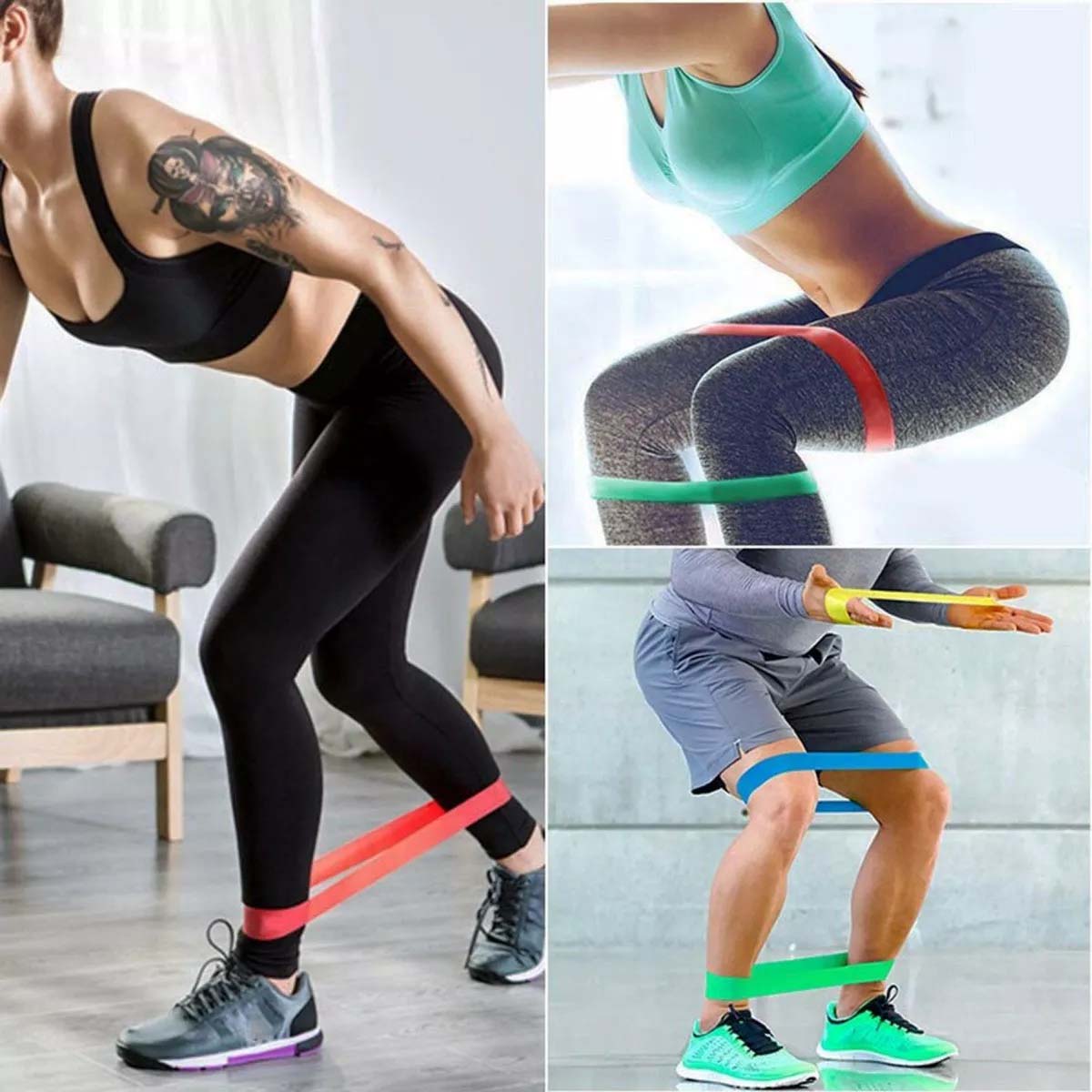 Faixas Elasticas Mini Band para Exercícios Kit 5 Faixas 30cm