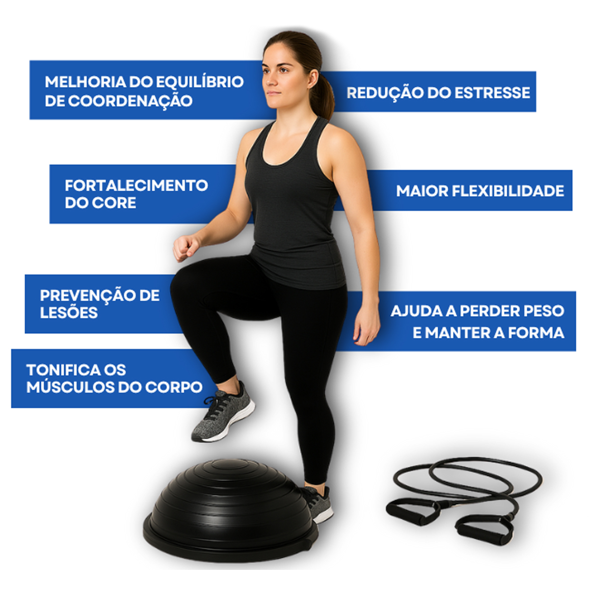 Meia Bola Bosu com Elásticos Supermedy 