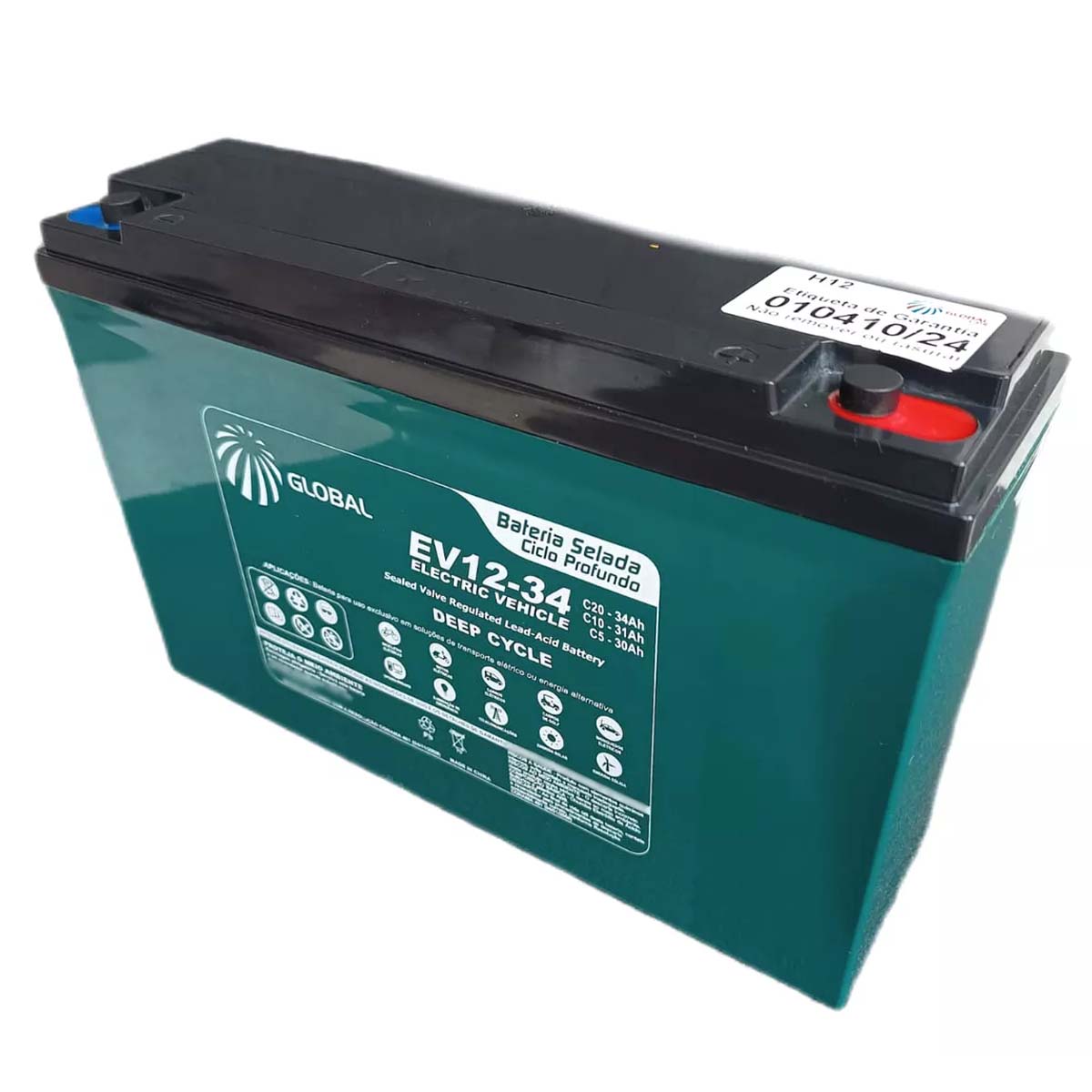 Par de Bateria Selada 12V 34Ah para Cadeira de Rodas Motorizada Global