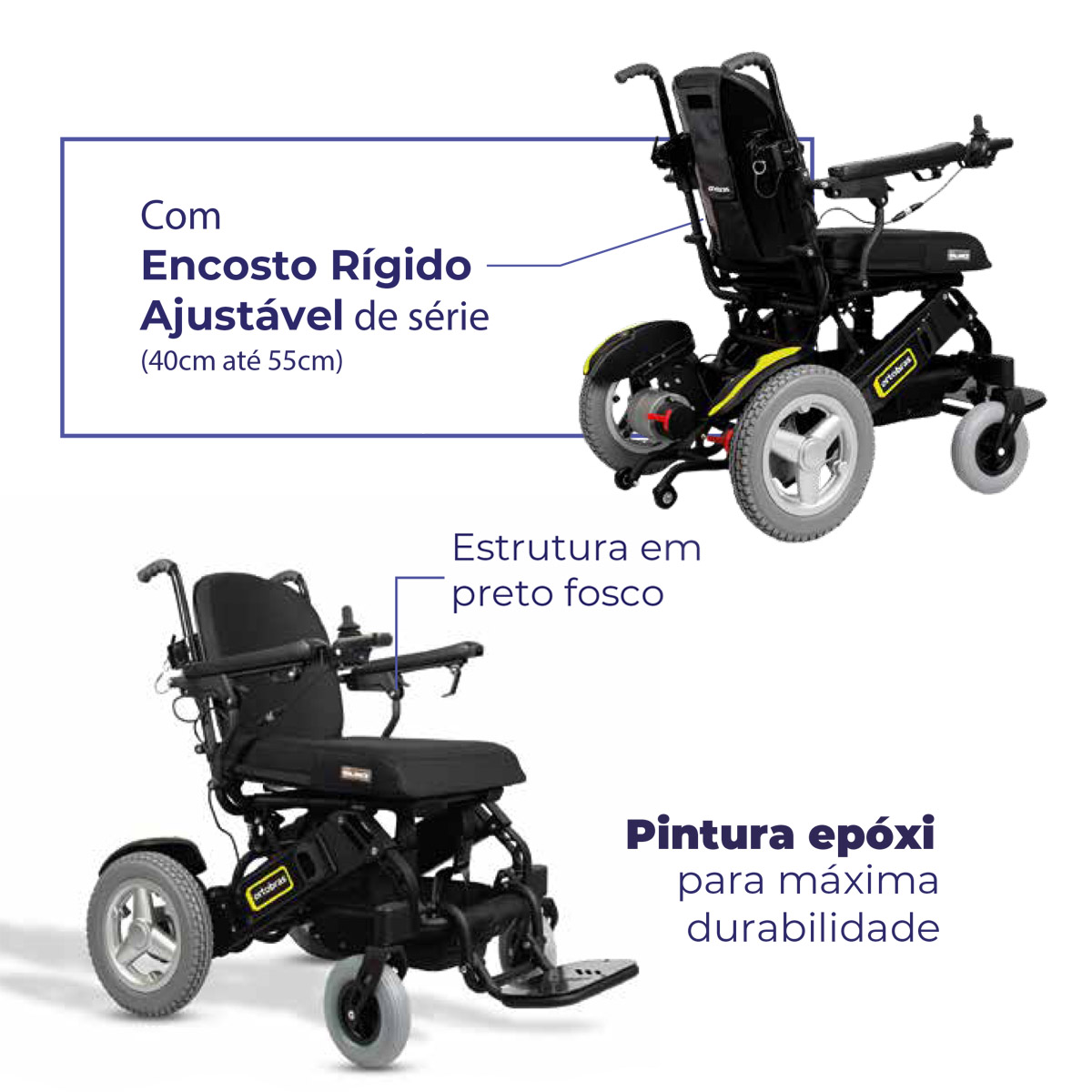 Cadeira de Rodas Motorizada E20 Preto Fosco 