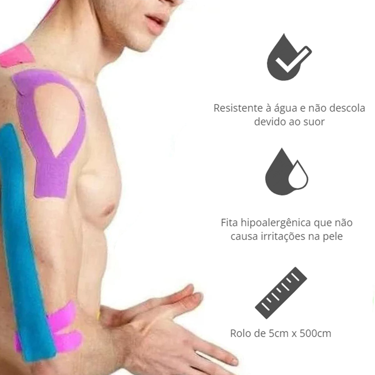 Bandagem DermaTape Funcional Elástica 5m x 5cm Bioland