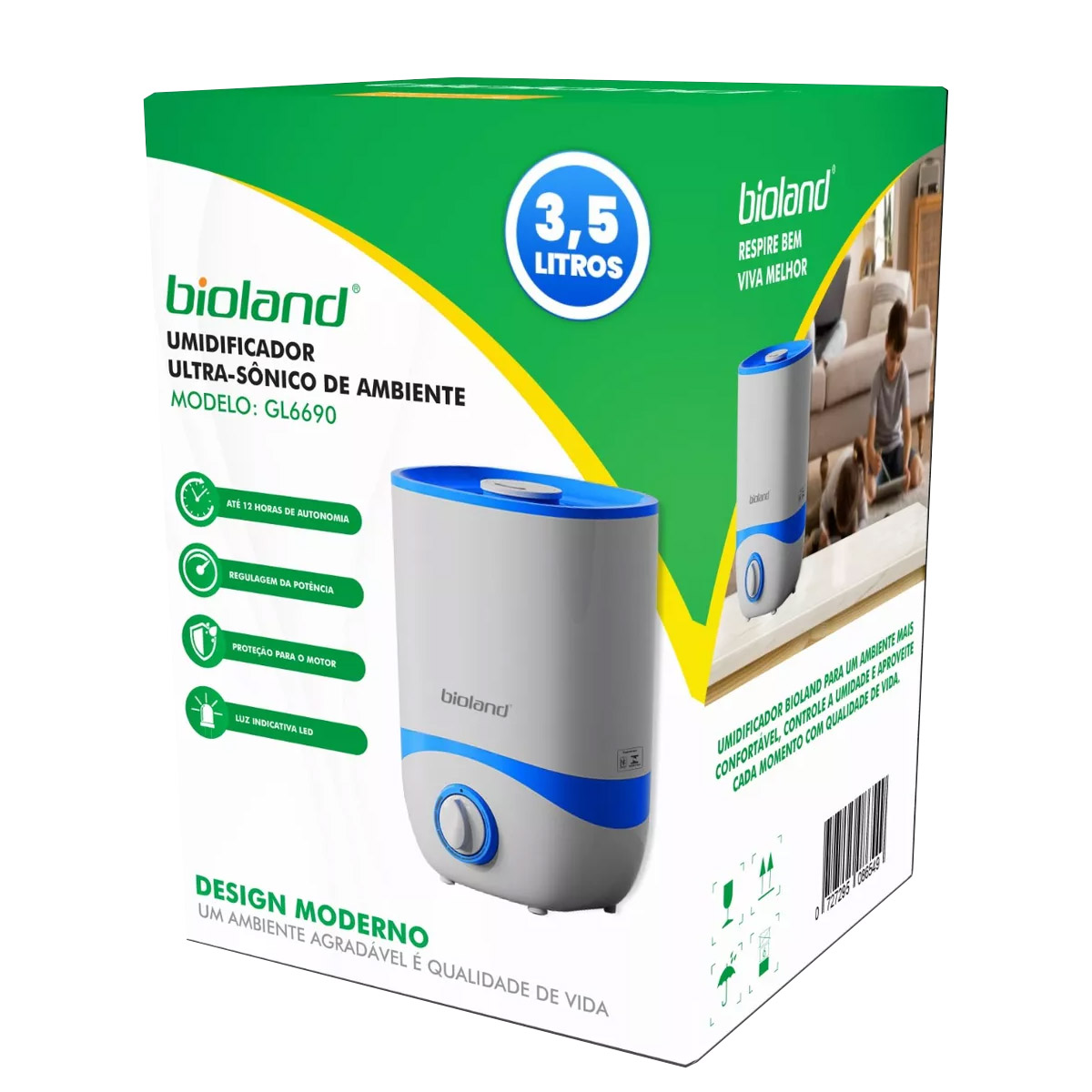 Umidificador de Ambiente Ultrassônico 3,5L GL6690 Bioland