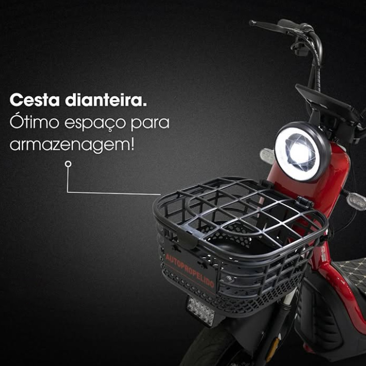 Triciclo Elétrico Duos Fenix 750W 48V Vermelho Três Assentos