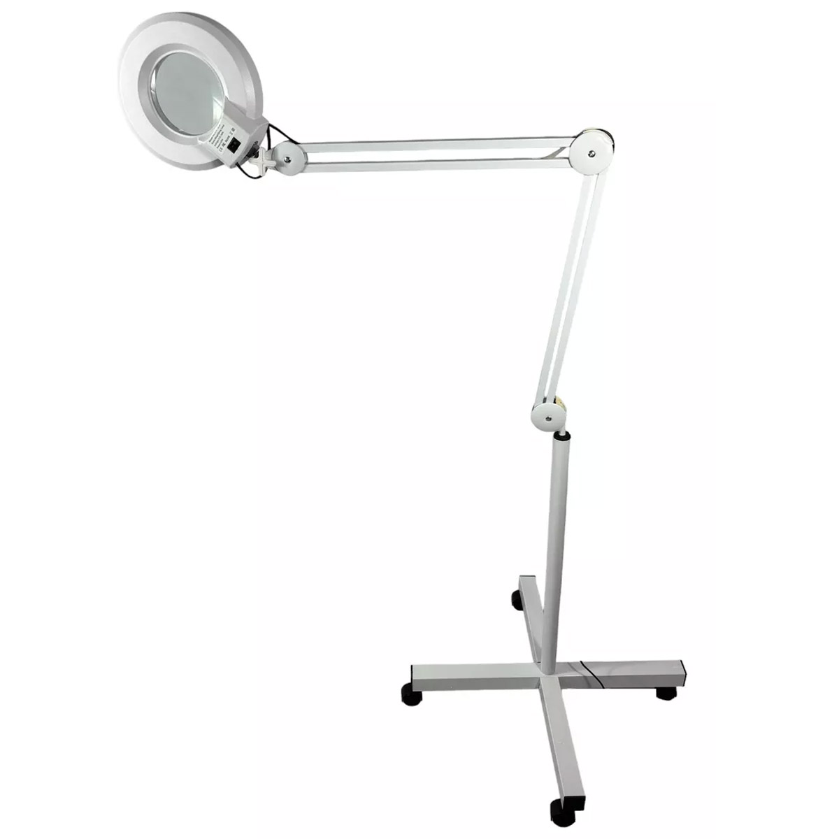 Lupa Luminária Articulada Led Estética com Tripé Branco