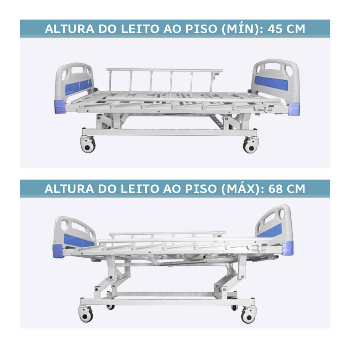 Cama Hospitalar Elétrica 3 Movimentos com Elevação DX3 Dellamed