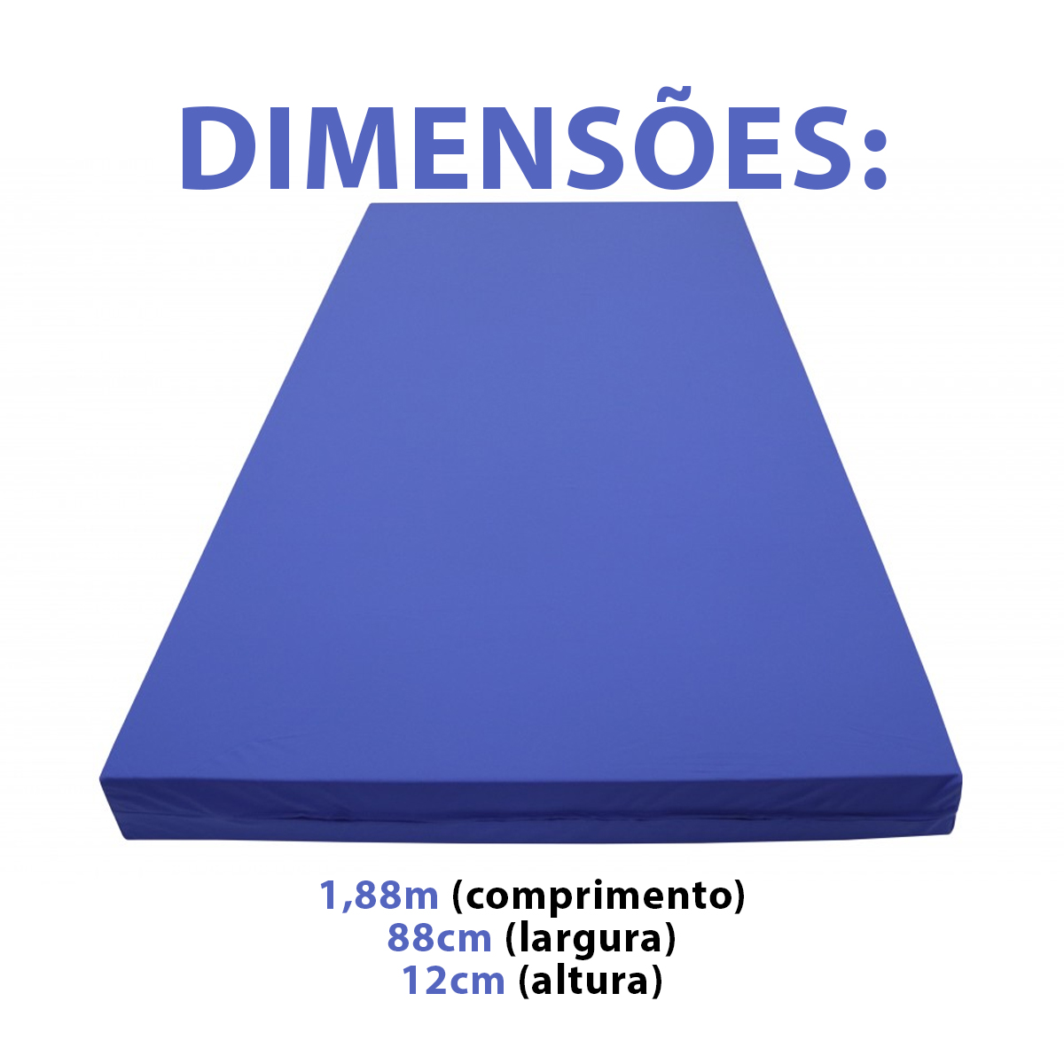 Colchão Hospitalar D28 Azul 188x88x12cm Polipro