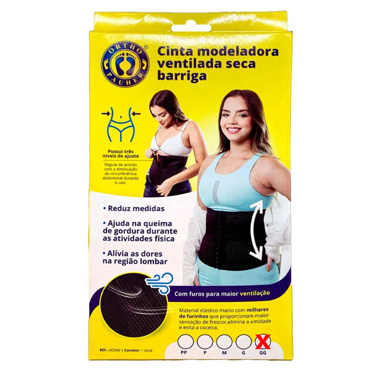 Cinta Modeladora Ventilada Seca Barriga Ortho Pauher