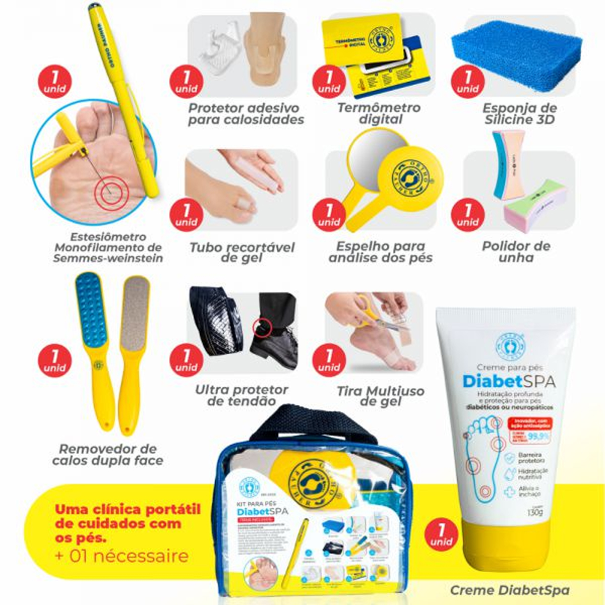 Kit DiabetSPA 12 em 1 para Pés Diabéticos Ortho Pauher
