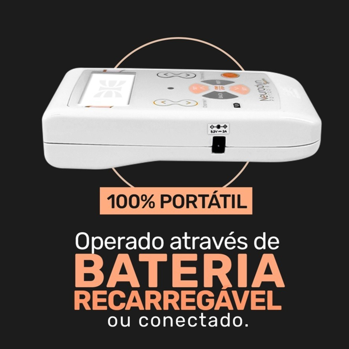 Neurodyn Portable System 2 Canais com 5 Correntes Russa Tens Fes Aussie Ibramed