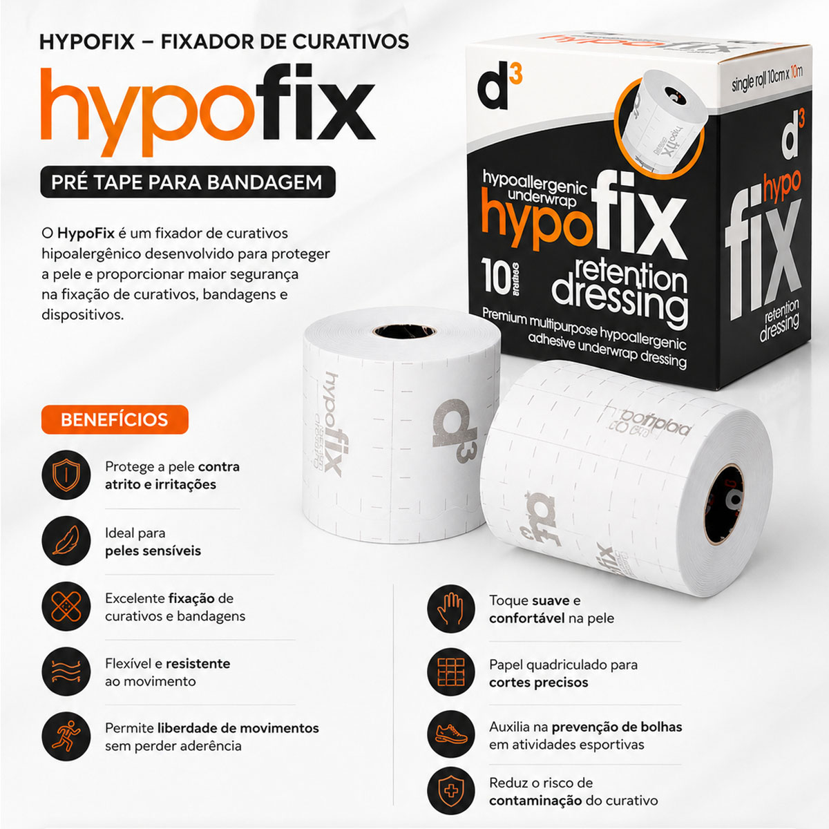 Proteção Pele Pré Tape para Bandagem HypoFix D3