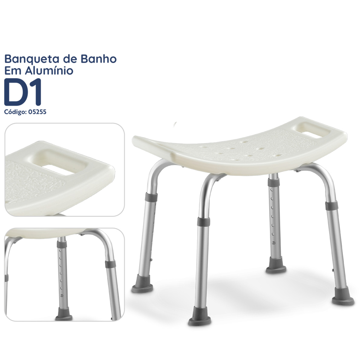 Banqueta Banho e Higienização D1 135kg Dellamed