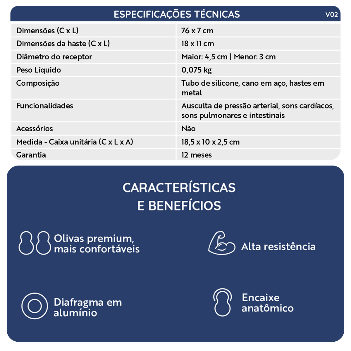 Estetoscópio Duplo Profissional Adulto e Pediátrico Dellamed