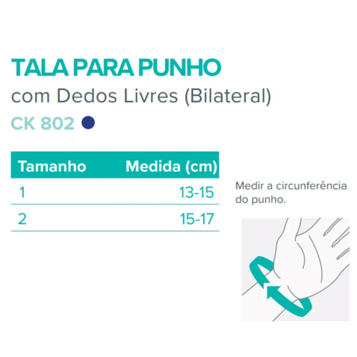 Tala Para Punho Com Dedos Livres Bilateral Infantil Chantal