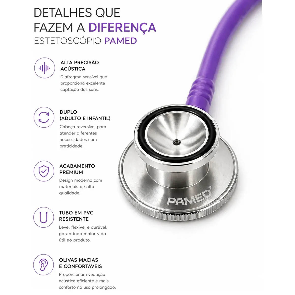 Estetoscopio Adulto Duosson Roxo PAmed