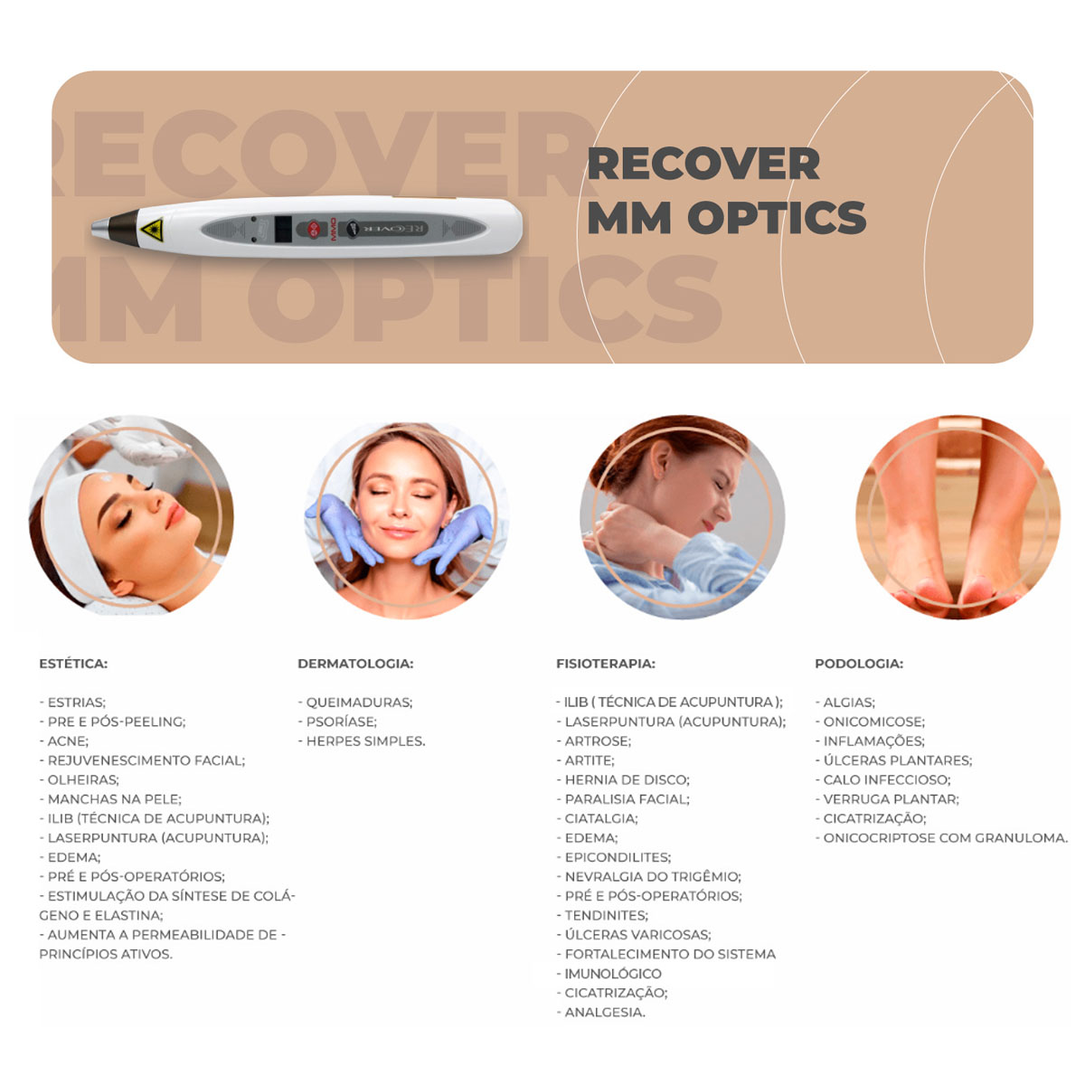 Recover MM Optics Aparelho de Laserterapia Portátil