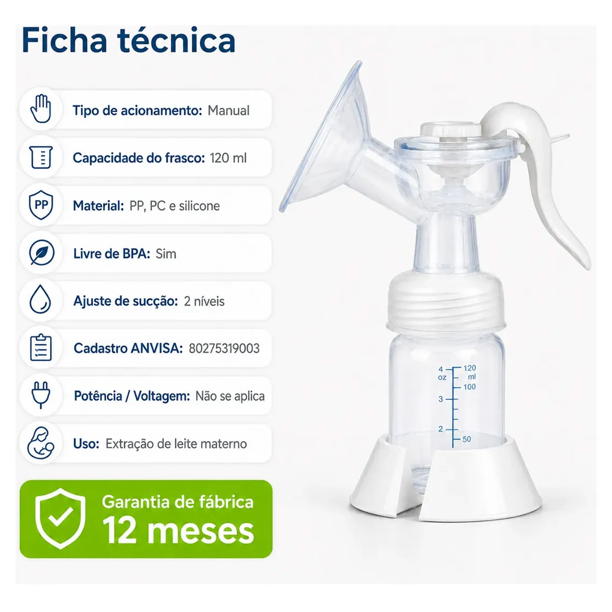 Bomba Tira Leite Materno G-tech Manual
