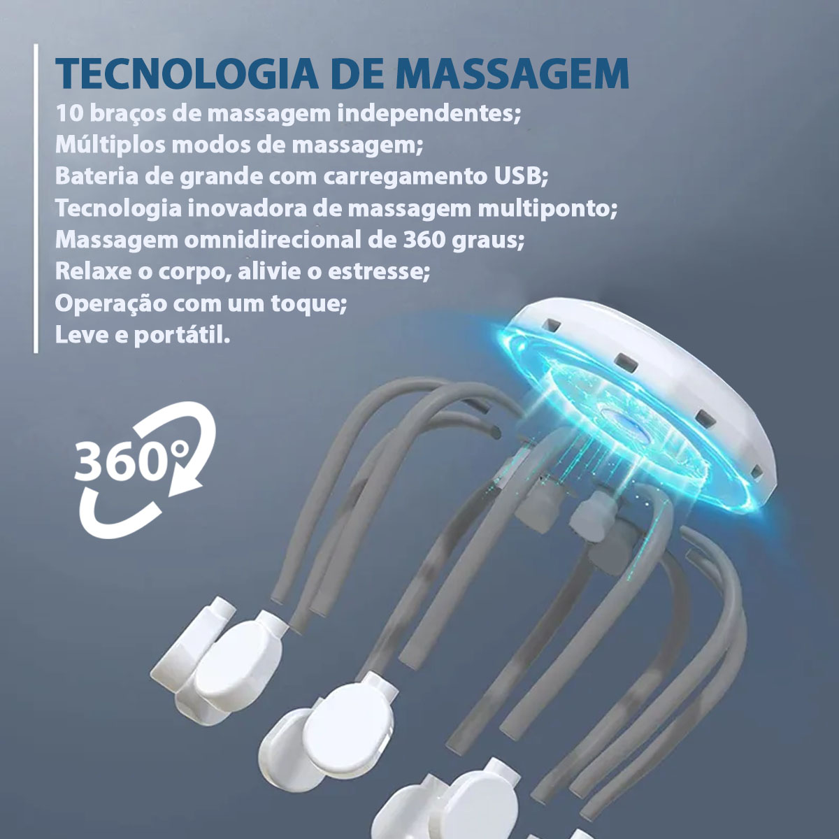 Massageador Eletrico para Cabeça Tipo Polvo Supermedy