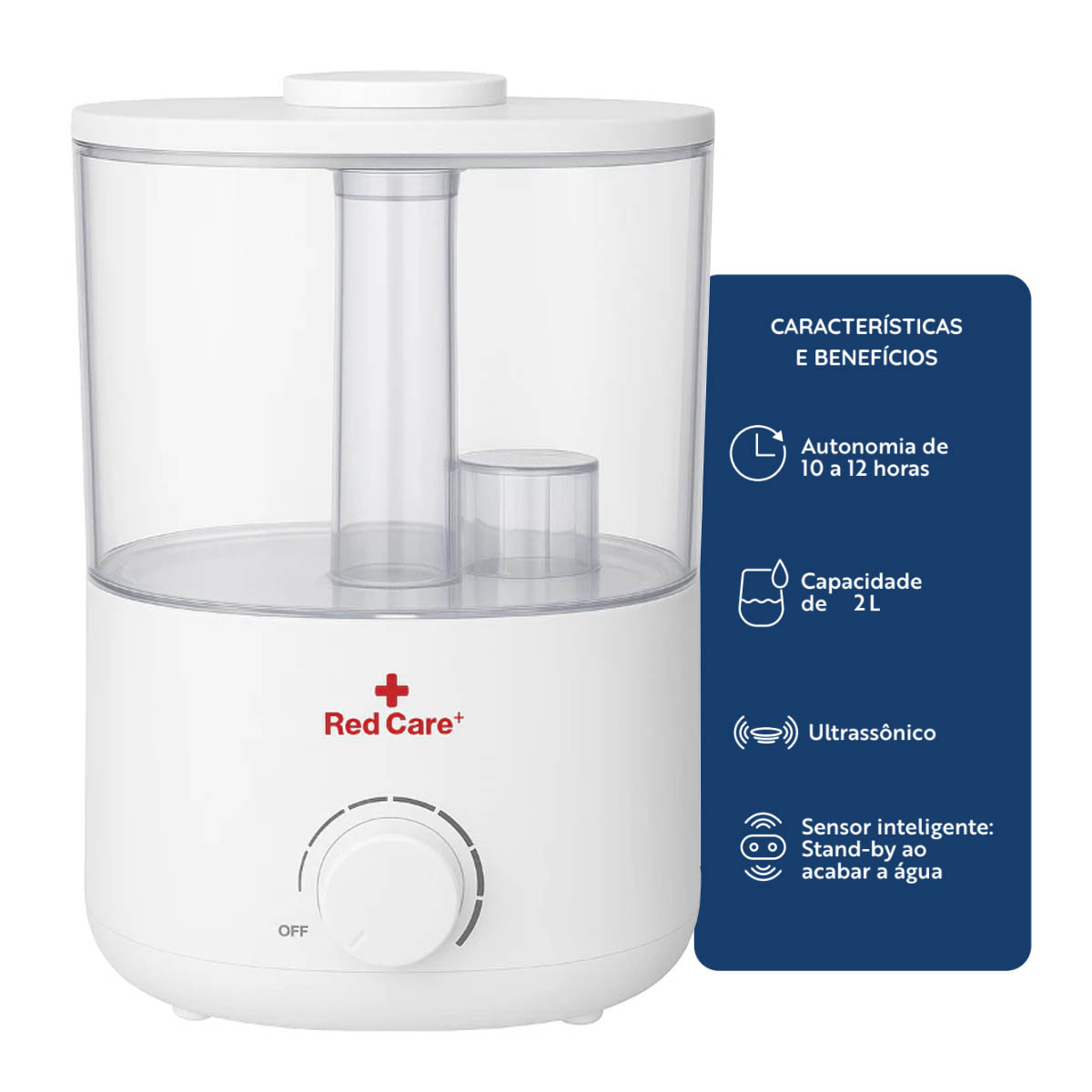 Umidificador de Ar 2L Ultrassônico Bivolt Red Care 