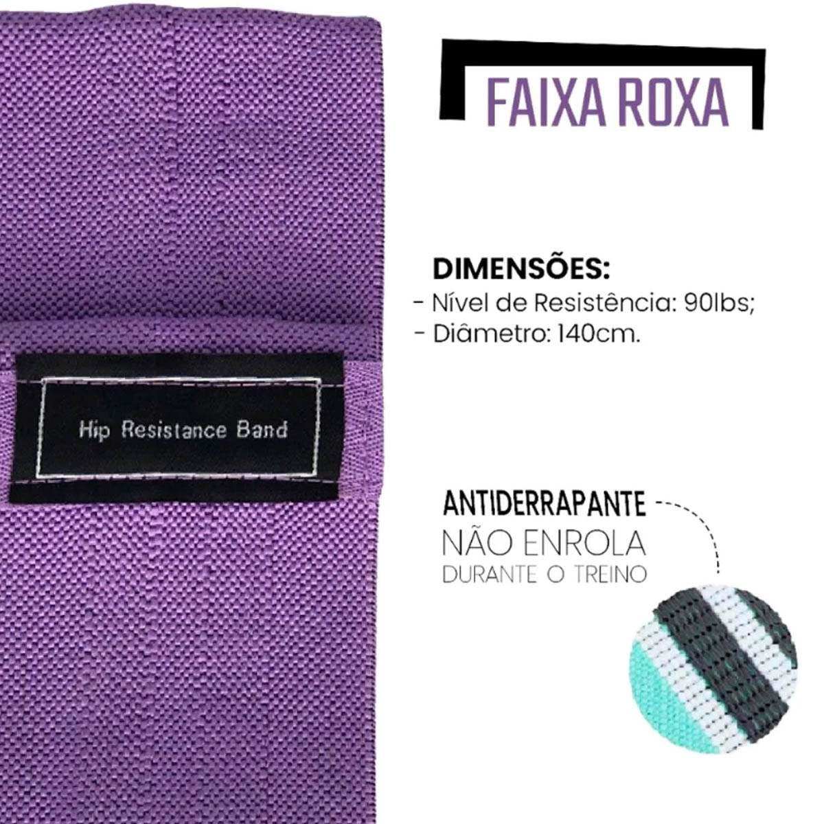 Faixa Elástica Para Exercícios Tipo Hip Band 25X8CM