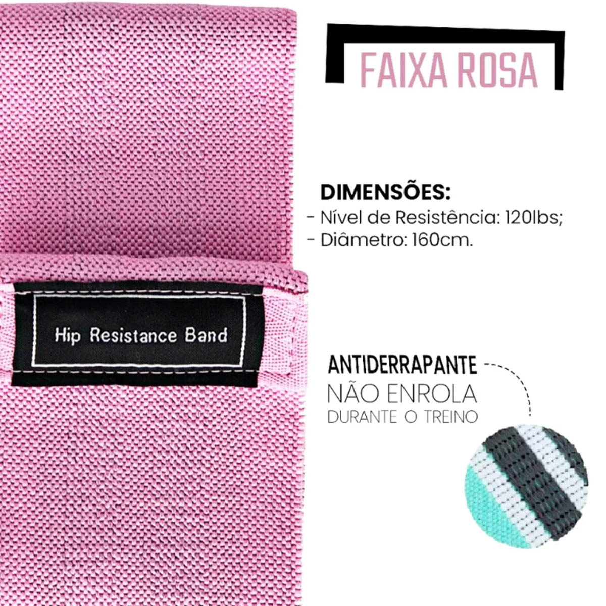 Faixa Elástica Para Exercícios Tipo Hip Band 25X8CM