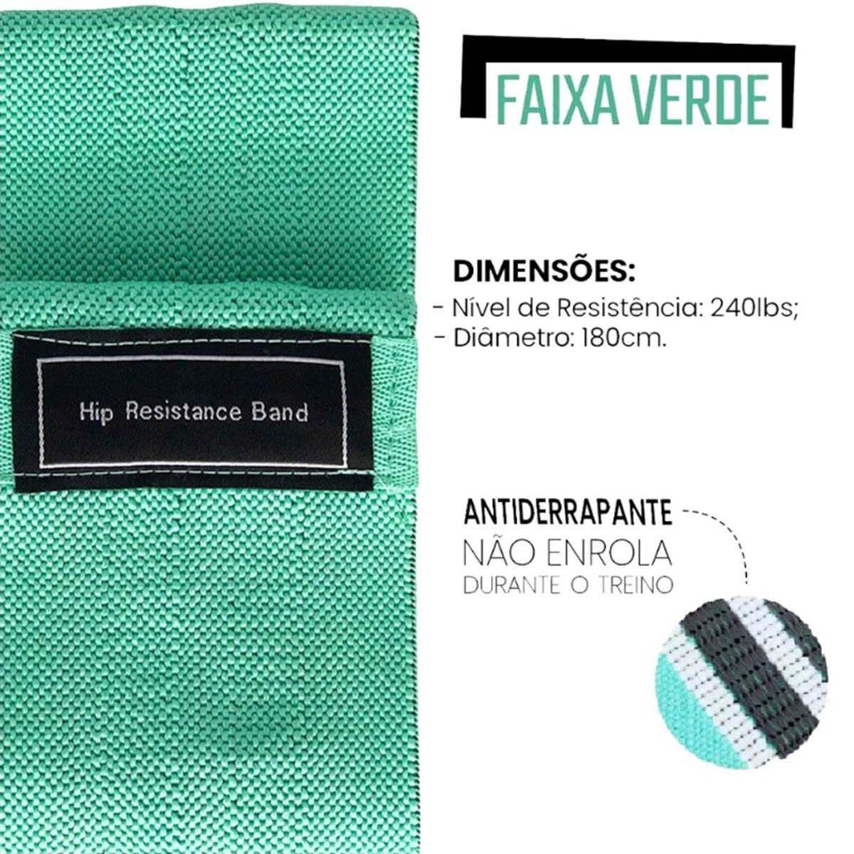 Faixa Elástica Para Exercícios Tipo Hip Band 25X8CM