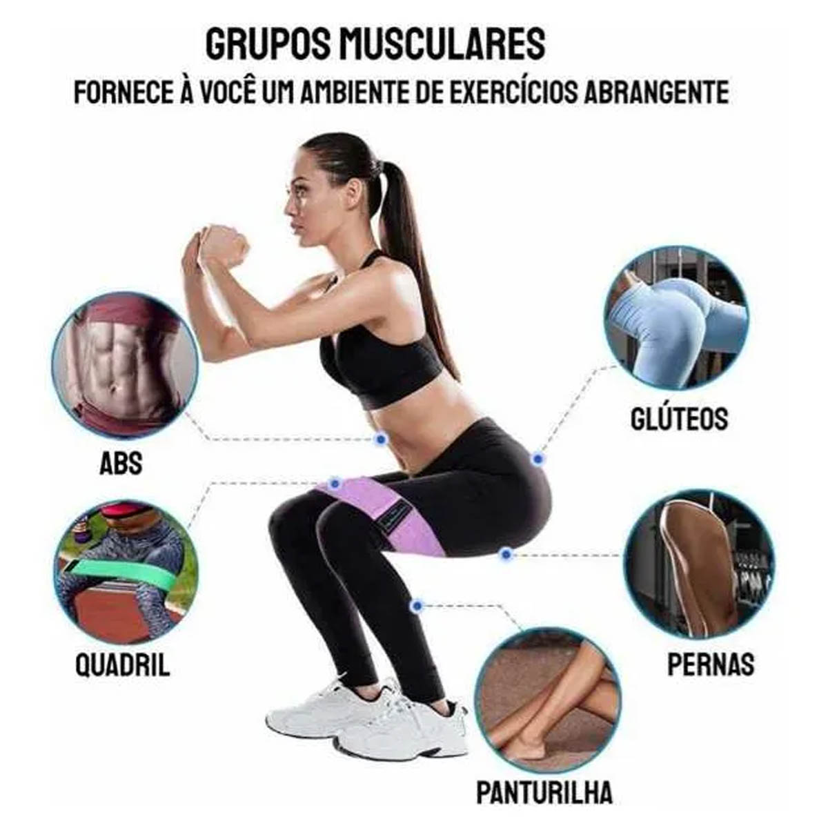 Faixa Elástica Para Exercícios Tipo Hip Band 25X8CM