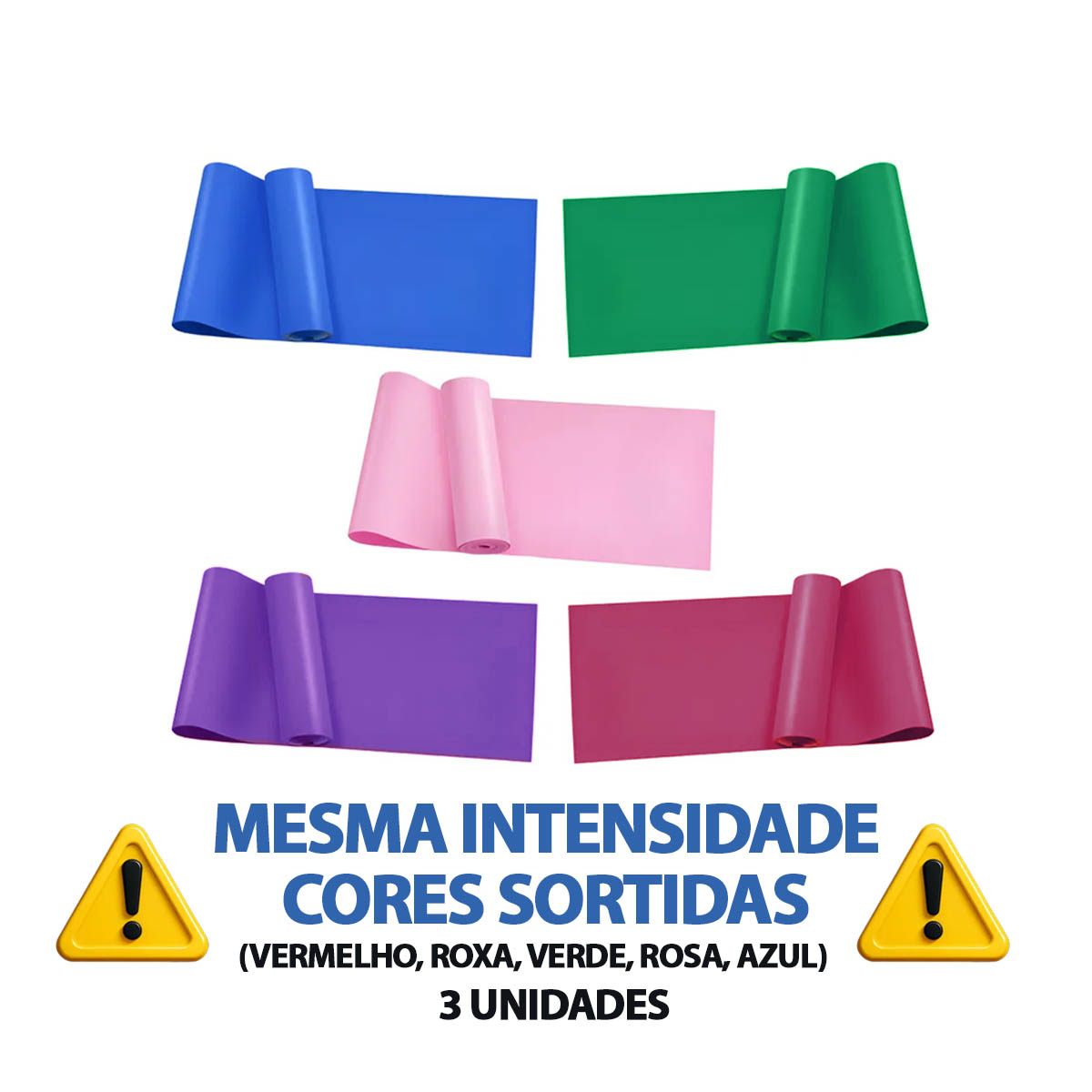 Faixa Elástica Band 3 unidades para Exercícios 15x150cm