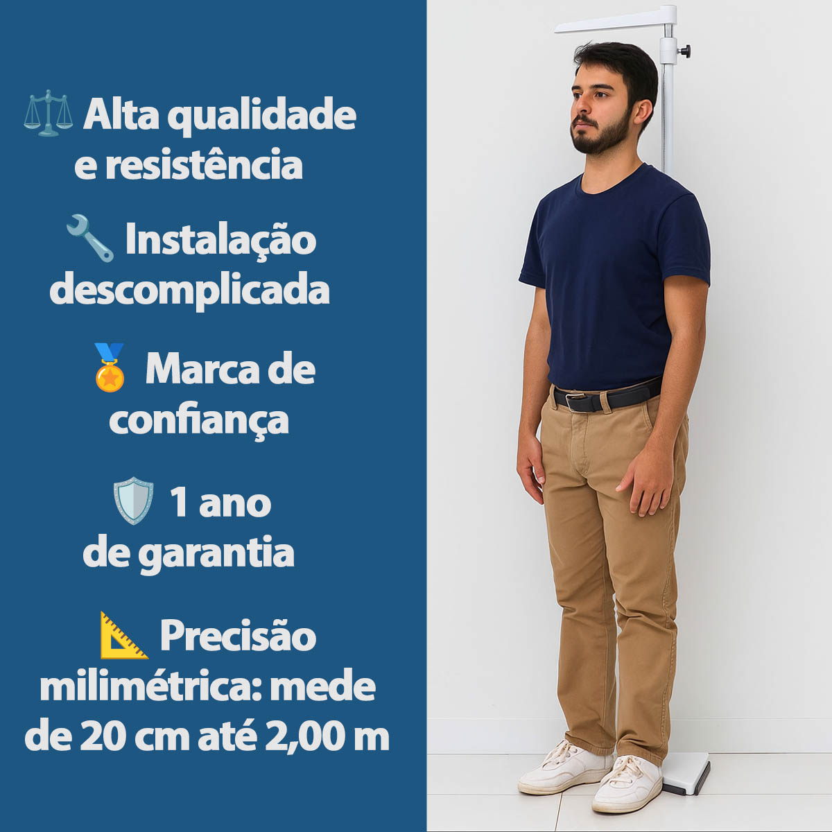 Estadiômetro Fixo/Portátil até 2 metros Welmy