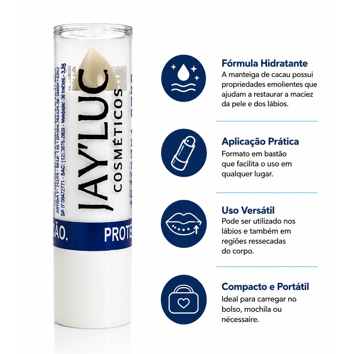 Protetor Labial Manteiga de Cacau 3,5G Jayluc