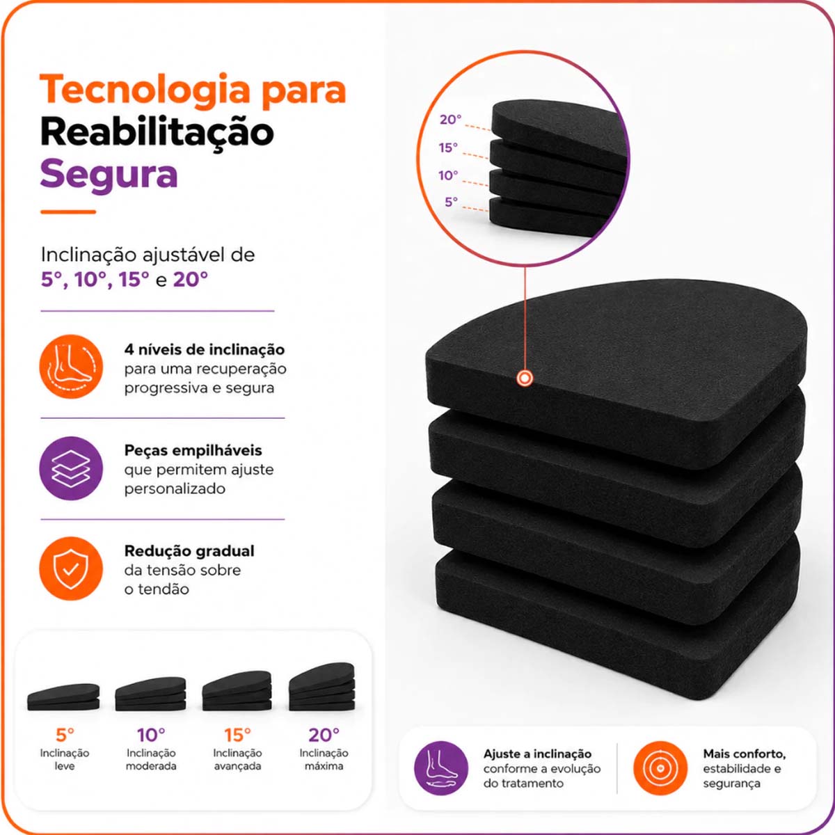 Kit Suporte em Cunha para Tendão de Aquiles Mercur