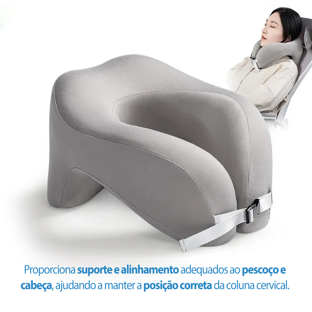 Almofada de Pescoço para Viagem Travesseiro 3 em 1