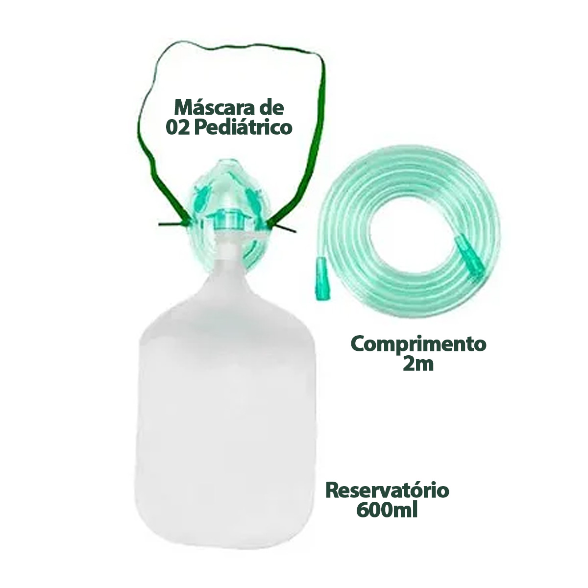 Mascara de Oxigênio Alta Concentração Pediátrico com Reservatório