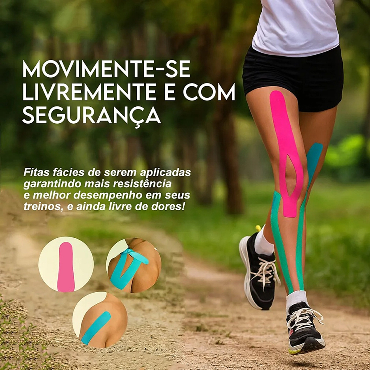 Bandagem Elástica Fita de Kinesio 5cm x 5m Supermedy