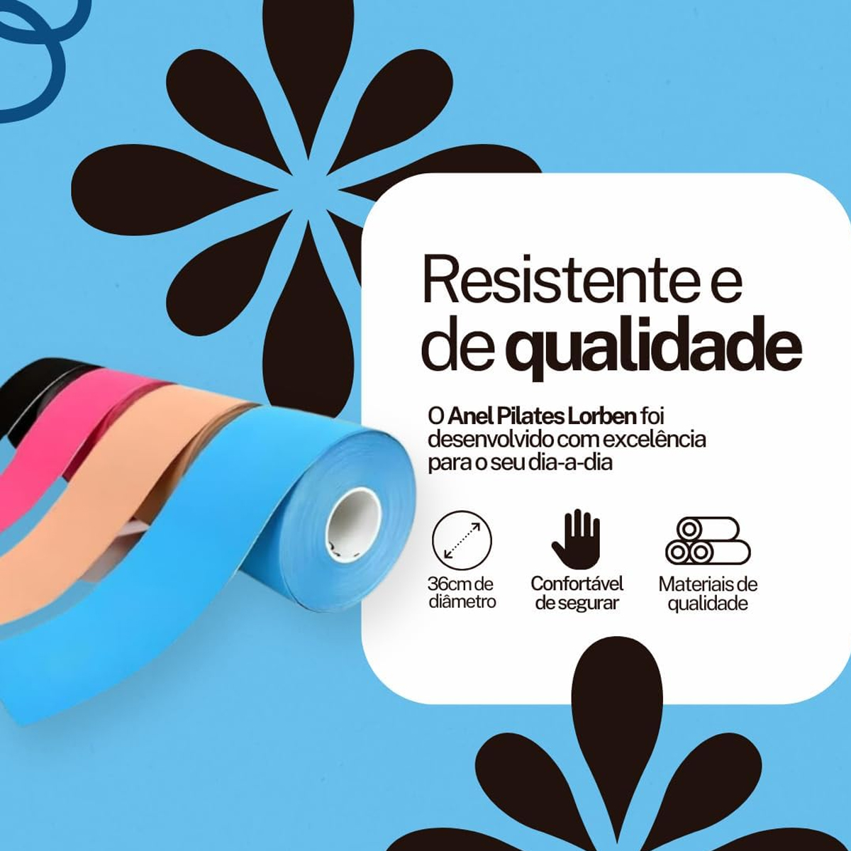 Bandagem Elástica Fita de Kinesio 5cm x 5m Supermedy