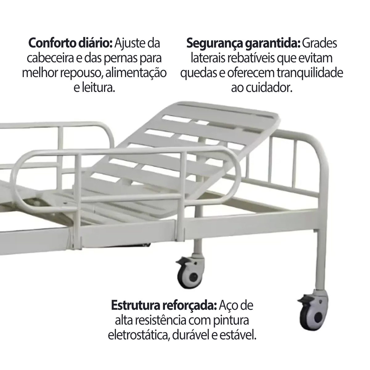 Cama Hospitalar Manual 2 Movimentos Supermedy