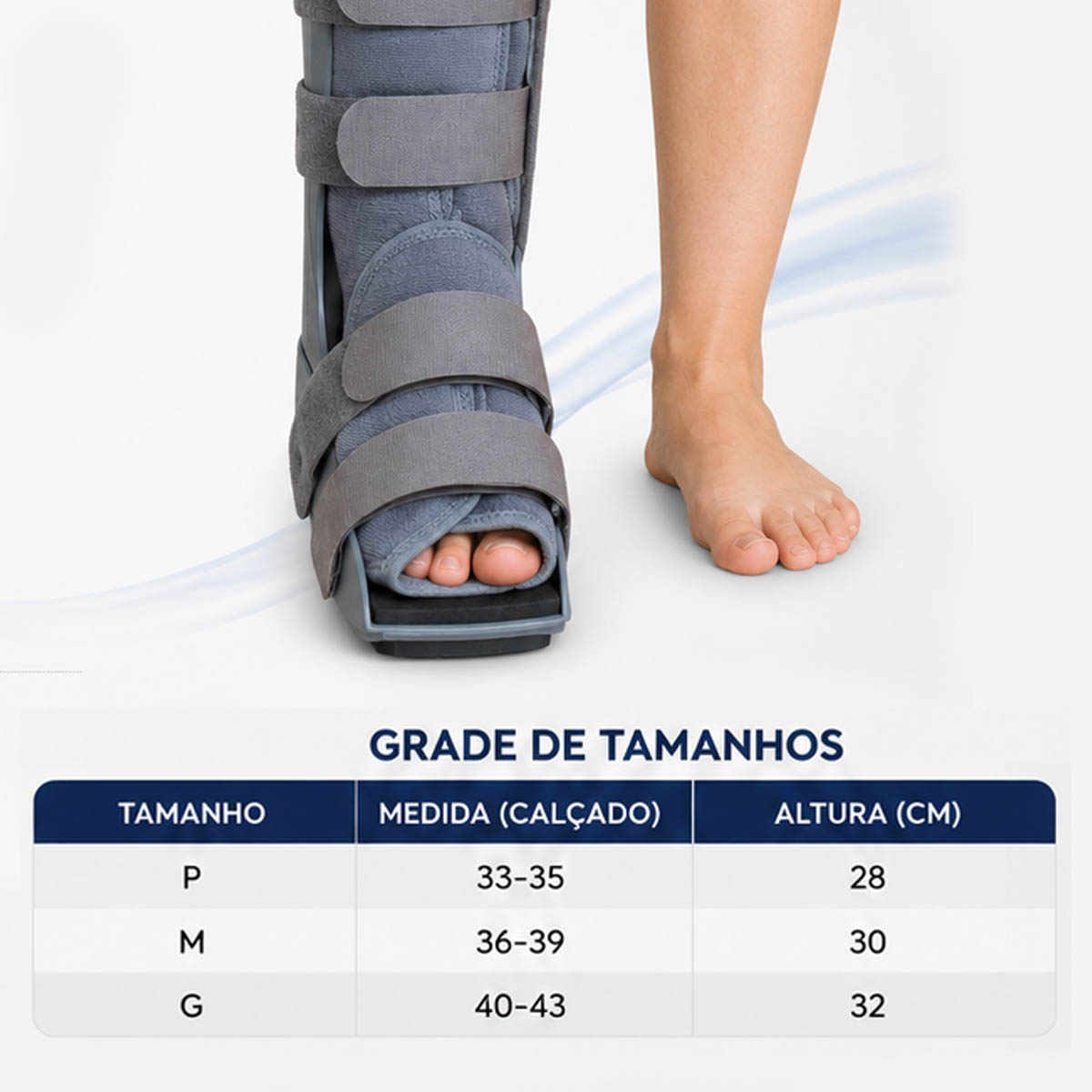 Bota Imobilizadora Robocop Longa Chantal Cinza