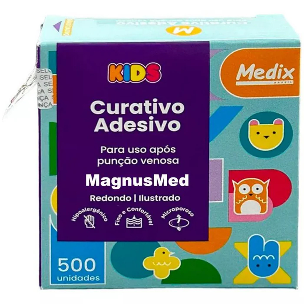 Curativo Adesivo Pós Coleta Kids 500 unidades Medix