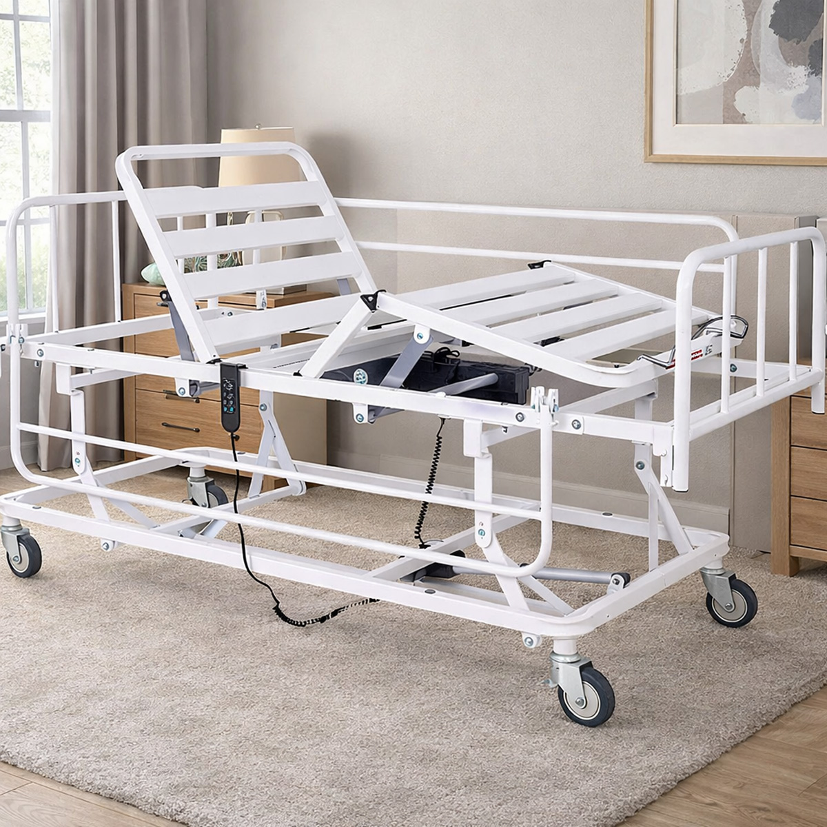 Cama Hospitalar Motorizada Evolution Steel com Elevação e Grade Móvel Pilati